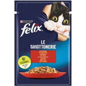 Purina Felix Le Ghiottonerie Manzo in Gelatina 85 gr - Cibo Umido per Gatti