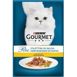 Gourmet Perle in Filettini per Gatto da 85 gr Gusto Pollo