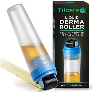 Tilcare Derma Roller per Viso, Cuoio Capelluto e Barba con Applicatore di Siero - Rullo a Microaghi per Capelli da 0,25 mm, Dispositivo di Microneedling per Capelli, Kit di Microneedling per Capelli Resistent