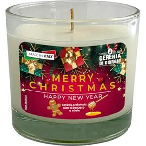 Cereria di Giorgio Candela in bicchiere profumata alla canella e pan di zenzero - Christmas Collection - Cera vegetale - Diam. 9 cm Altezza 8 cm