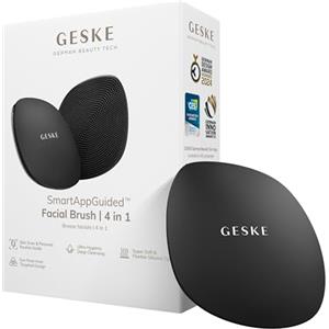 GESKE | Spazzola per il viso SmartAppGuided™ 4 in 1 | Spazzola per la pulizia del viso | Spazzola morbida in silicone | Pulizia del viso professionale | Pulizia della pelle
