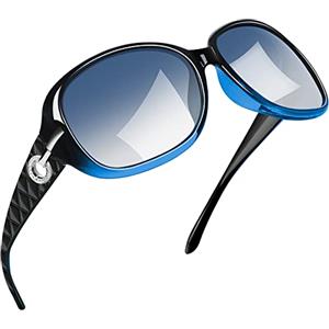 Joopin Occhiali da Sole donna Polarizzati Moda Eleganti Protezione UV400 Retrò Vintage Rettangolari Oversize Grandi Occhiali da Sole (Lenti Verdi Sfumate)