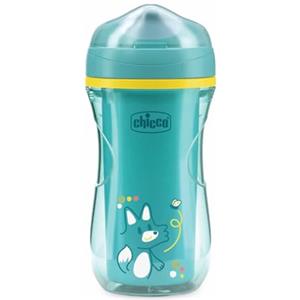Chicco Active Cup Bicchiere Antigoccia Plastica Bambini 266 ml, Tazza Biberon 14+ Mesi per Imparare a Bere, Termica con Beccuccio Ergonomico Anti Morsi e Valvola Facili Sorsi, senza BPA, Azzurro