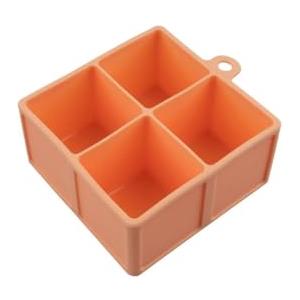 Fackelmann 17046 Stampo per ghiaccio XXL in silicone, stampo forma ghiaccio, vassoio per cubetti di ghiaccio, 9,7 x 4,8 x 11 cm, colore pompelmo