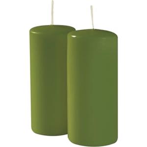 Cereria di Giorgio 9 Candele Cero - Diametro 5 cm Altezza 12 cm - Colore Verde oliva - Durata 40 ore - Non profumate - Cereria di Giorgio