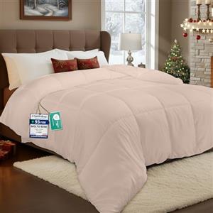 Utopia Bedding, inserto per piumino per biancheria da letto, 135 cm x 200 cm, per tutte le stagioni, alternativa alla piuma, trapuntato con linguette angolari, lavabile in lavatrice. Beige