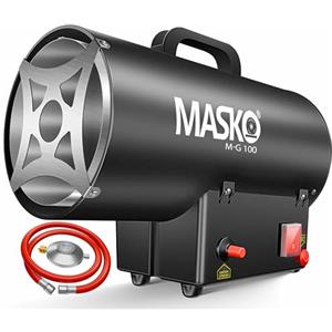 MASKO® Termoventilatore a Gas Riscaldatore 10 KW generatore d'Aria Calda con Tubo del Gas Nero