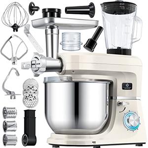 KESSER® Robot da cucina universale 3 in 1 K-KM 3000 con tritacarne Impastatrice multifunzionale Miscelatore da 5,5 l con 3 strumenti di miscelazione Strumenti per miscelare Spremiagrumi, crema