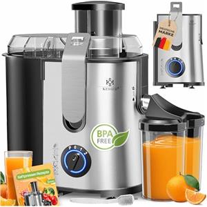 KESSER - Centrifuga Frutta e Verdura, 800W Estrattore di Succo a Freddo con 85MM Bocca Larga, Centrifuga in Acciaio Inox a Doppia Velocità con Funzione Antigoccia, Facile Pulizia, Senza BPA