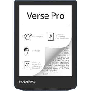 PocketBook Verse Pro E-Reader impermeabile | Touchscreen E-Ink Carta™ HD da 6'' | Lettore audio-book e e-book | Funzione di sintesi vocale | SMARTlight | 16 GB | WiFi e Bluetooth | Azzurro