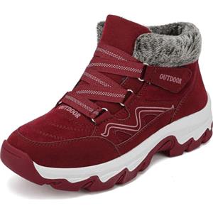 VTASQ Uomo Stivaletti da Neve Stivali Donna Inverno Caldo Antiscivolo Outdoor Scarponi Trekking Camminate All'aperto Stivali di Cotone Rosso 37 EU