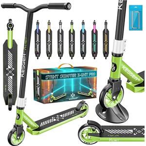 KESSER® Monopattino acrobatico X-Limit-Pro 360Ḟ, monopattino acrobatico con supporto ABEC 9 cuscinetti a sfera, ruote in PU da 110 mm, monopattino scooter, verde lime