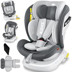KIDIZ® Seggiolino auto per bambini Seggiolino auto per neonati Seggiolino auto per bambini Isofix Top Tether Girevole a 360° Gruppo 0/1/2/3 dalla nascita 0-36kg, antracite
