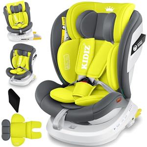 KIDIZ® Seggiolino auto per bambini Seggiolino auto per neonati Seggiolino auto per bambini Isofix Top Tether Girevole a 360° Gruppo 0/1/2/3 dalla nascita 0-36kg, grigio