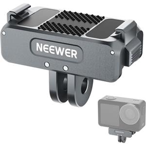 NEEWER Adattatore Magnetico Aggiornato Compatibile con DJI Osmo 360/Action 5 Pro/4/3, Supporto Action Camera a Sgancio Rapido, Accessori Vlogging con Filettatura 1/4" per Treppiede, AC011Grigio Scuro