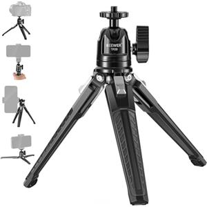 NEEWER Mini Treppiede da Tavolo in Metallo con Testa a Sferica a 360°,Per Riprese Verticali e Impugnatura a Mano, Cavalletto Portatile con Vite 1/4" per Fotocamera Smartphone Action Cam,Max.3kg,TP29