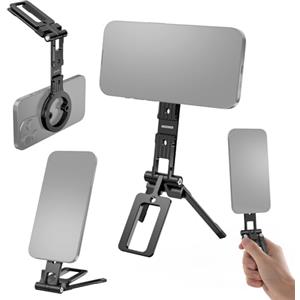 NEEWER Supporto Treppiede Telefono Magnetico, Maniglia Cellulare in Metallo con Filettatura 1/4", Cold Shoe e Tipo Arca, Compatibile con MagSafe iPhone Samsung Huawei Android per Video, PA098