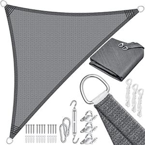 KESSER® Tenda a vela, parasole, paravento | Tessuto HDPE | idrorepellente e antivento, robusto e stabile per ombreggiare il giardino, balcone o il terrazzo, Crema, 4.2x4.2x6m