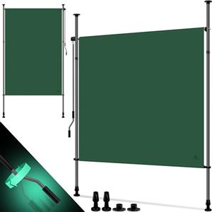 KESSER Tenda verticale, 120 x 310 cm, estensibile e opaca, con manovella, senza fori, frangivista per balcone e protezione dal vento, per giardino e terrazzo, impermeabile, verde scuro