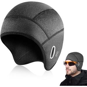 BNGXR Berretto Sottocasco Bici, Copricapo Berretto da Casco da Ciclismo con Foro per Occhiali Cappellino Termico da Uomo Donna, Accessori Invernali per Biciclette Cappello da Ciclismo per Sci, Moto