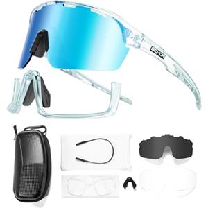 SCVCN Occhiali Ciclismo Uomo Donna MTB Bici da Corsa Occhiali da Sole Sportivi Montagna Bicicletta Polarizzati Triathlon Baseball - S144