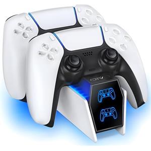 OIVO Caricatore Joystick PS5, Ricarica Controller PS5 Include Due Cavi di Ricarica Rapido, Carica Joystick Play 5 per Accessori PS5 Controller Accessori PS5 Controller
