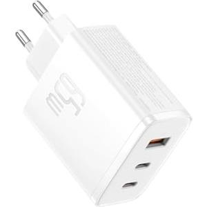 Baseus Caricatore USB C, 65W GaN Caricabatterie USB/Alimentatore USB Compatibile con MacBook Air, iPhone 15/14/13, iPad, Samsung Galaxy S23 Ultra/S23+/S22, Google Pixel 7 PRO, Steam Deck, Xiaomi