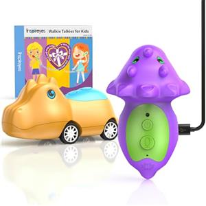 Inspireyes Walkie-Talkie Dinosauro per Bambini, Macchinine Giocattolo Dino Ricaricabili per Bambini e Bambine 3-7 Anni, Interno ed Esterno, Compleanno per Bambini, Set da 2