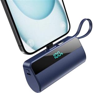 iPosible Mini Power Bank 5500mAh per iPhone con Cavo USB C Integrati, 20W PD Ricarica Rapida Caricatore Portatile Powerbank Compatto Batteria Esterna per iPhone 17/16/15/14/13/12/11/8/7/6 serie