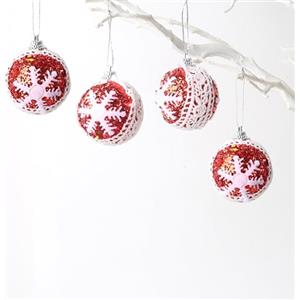 HERZWILD 24 palline rosse per albero di Natale, palline di Natale, decorazioni delicate per albero di Natale, matrimoni, decorazioni natalizie (rosso)