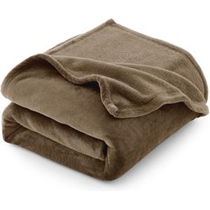 CozyLux Coperta Plaid Pile di Flanella 260gsm, Coperta Divano 130 x 150 cm, Coperta Letto Singolo 150x130, Copridivano Caldo e Morbido - Marrone Scuro