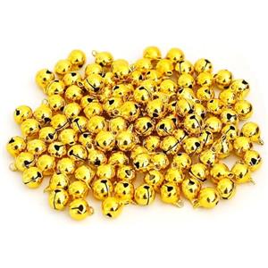 HERZWILD Campanelle metallo 120pz Piccole Campanelle dorate Decorazioni Campanellini per Decorazioni Natalizie Fai-da-Te Ghirlande Collari per Decorazione di Festa