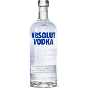 Absolut Vodka, Vodka svedese, Grano e acqua di Ahus , Senza zuccheri aggiunti, 40% Vol., 1 L