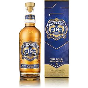 Chivas Regal 18Y Gold Signature Blended Scotch Whisky, 40% Vol, 70 CL - Whisky scozzese invecchiato 18 anni, prodotto nella regione dello Speyside, in raffinato cofanetto regalo