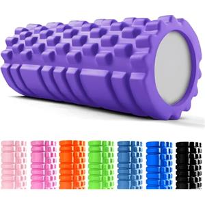 unycos - Foam Roller【Carico 130 kg】Rullo Massaggio Muscolare per Gambe, Schiena, Braccia, Trigger Point, Automassaggio, Yoga, Pilates, Physio, Fitness | Ultraleggero in EVA Dura 33x14 cm (Viola)