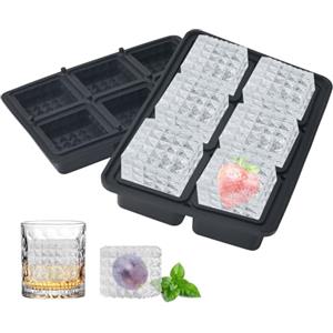 Vookkp Ghiaccio Stampo, Cubetti Ghiaccio Silicone 5CM Cubetti di Ghiaccio con Coperchio, per Cocktail, Whisky, Bevande Refrigerate, Frutta, Gelati, Senza BPA
