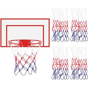 MIDELONG 4 mini reti da basket di ricambio per canestro da basket, 8 anelli, reti da basket per cerchi da basket da 20,3 a 26 cm, rete da basket per ambienti interni ed esterni