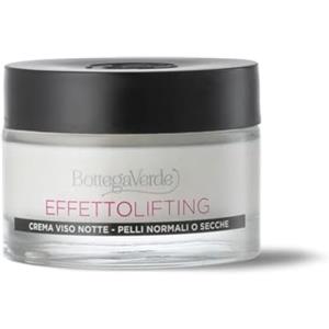 Bottega Verde - Effetto Lifting, Crema Viso Notte Antirughe e Antietà con Acido Ialuronico, 50 ml, Azione Elasticizzante, per Pelli Normali o Secche