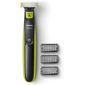 PHILIPS Rasoio da Barba, cortabarba OneBlade abwaschbar clarogrün, Grigio Scuro