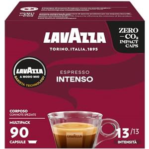 Lavazza A Modo Mio Espresso Intenso, 90 Capsule Caffè, per un Espresso con Note Aromatiche di Cacao e Spezie, Arabica e Robusta, Intensità 13/13, Tostatura Media, Confezione da 36 e 54 Capsule