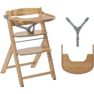 Bebeconfort Timba 2 Seggiolone Pappa Evolutivo in Legno, 6+ Mesi, Fino a 110 kg, Sedia Evolutiva Ergonomica, Regolabile in Altezza, Vassoio Amovibile, Facile da Montare e Pulire, Natural Wood
