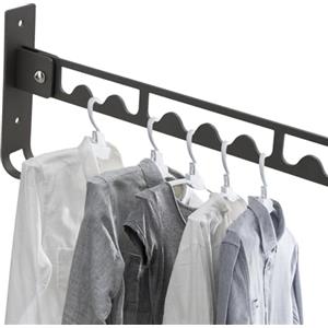 Luxvara Appendiabiti da Parete Pieghevole, Stendibiancheria da Parete Alluminio, Ganci Ribaltabili per Lavanderia Camera Letto Bagno, Ruotabile di 90°, Salva Spazio, con Viti