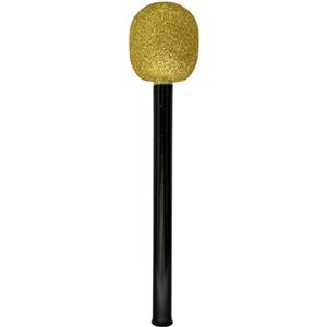 MagiDeal Microfono finto, modello giocattolo, costume da palcoscenico, microfono, accessorio per attività, spettacolo di registrazione per bambini piccoli, Oro Nero