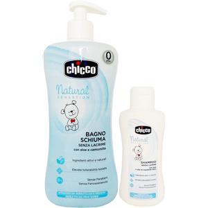 Chicco Set Bagno Natural Sensation - Bagnoschiuma 500ml e Shampoo 100ml Senza Lacrime con Aloe e Camomilla