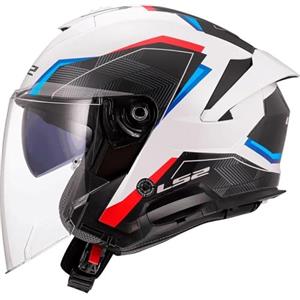 LS2, Casco Moto Jet VERSO II AIR White Blue Red, XS