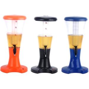 BIUDECO Distributore di Birra a LED da Tavolo 3l Nero, Spillatore Multifunzionale per Bevande Fredde, Succhi e Birra, con Luci Colorate a Basso Consumo per Bar, Feste e Casa