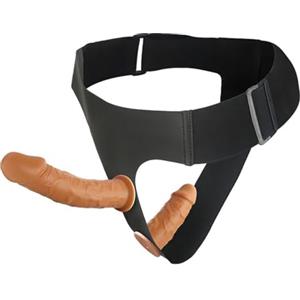 LxPxP Strap-on doppio con dildo estraibile - imbracatura versatile per donne e coppie lesbiche - doppio dildo/plug anale con harness - gioco SM intensivo