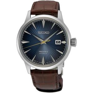 Seiko Montre Présage Blue Moon Cocktail cuir brun