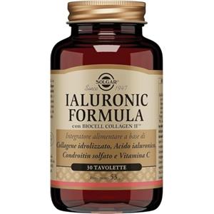 Solgar Ialuronic Formula, 30 tavolette - Integratore di collagene idrolizzato, condroitin solfato e acido ialuronico per pelle e articolazioni