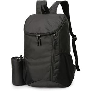 flintronic 15L Zaino Pieghevole Ultraleggero, Portatile Borsa Sportiva Da Esterno, Impermeabile Zaino Da Trekking, Multitasche Borsa Da Viaggio Per Alpinismo, Ciclismo e Sport All'aperto-Nero